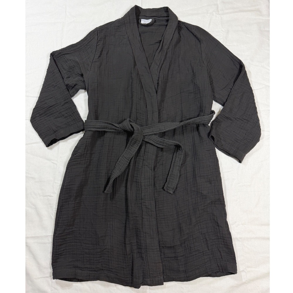 Parachute Robe Unisex Medium Grey Cloud Robe Gauze Cotton Turkish Loungewear